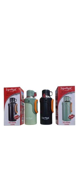 Signature 1.3L Vacuum Flask – Stainless Steel Unbreakable Thermos Bottle, Double Wall Insulated Leakproof Hot & Cold Water Flask for Home, Office, Travel & Outdoor Use