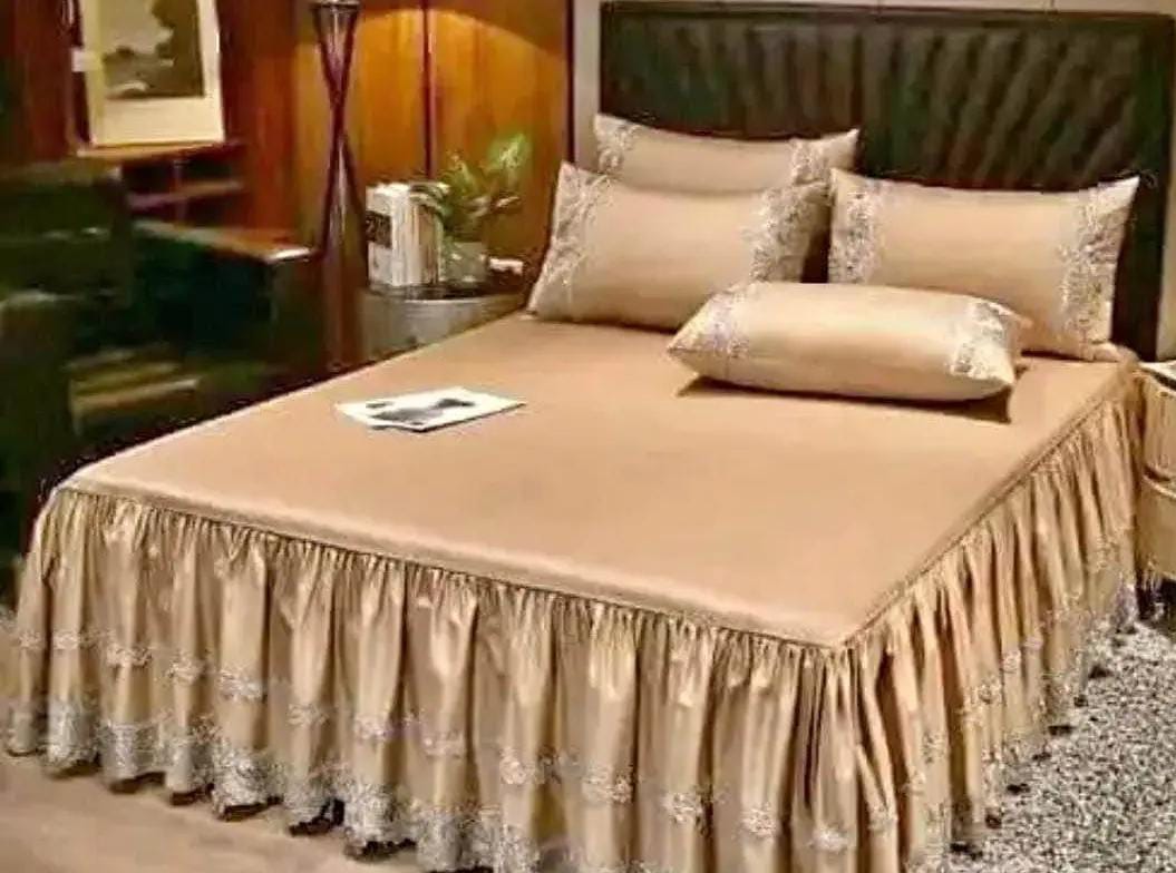 🌼🌼 Bed skirts ✨✨1 pc Bed Skirts✨ 2 pcs Pillow Cases ✨4 by 6,5 by 6, And 6 by 6 ✨ pink, grey, cream, purple brown 🟤.
