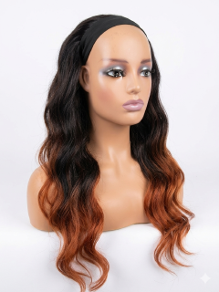22 Inch Body Wave Headband Wig – Synthetic Long Wavy Hair Wig for Women (Multiple Colors Available)