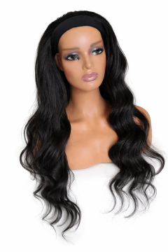 22 Inch Body Wave Headband Wig – Synthetic Long Wavy Hair Wig for Women (Multiple Colors Available)