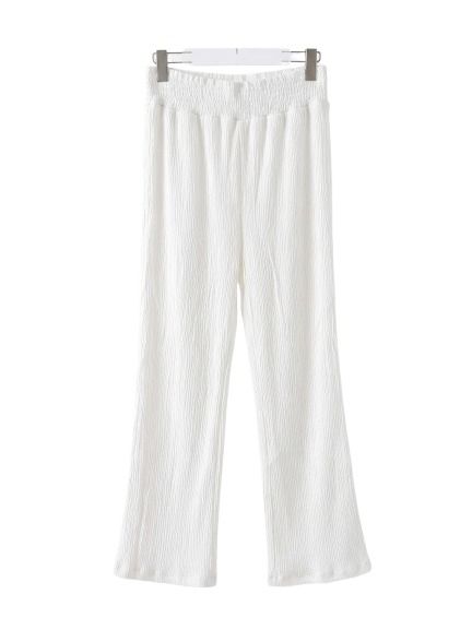 Aurela Collection White High Waist Palazzo Pants—Loose Fit Wide Leg Trousers for Women