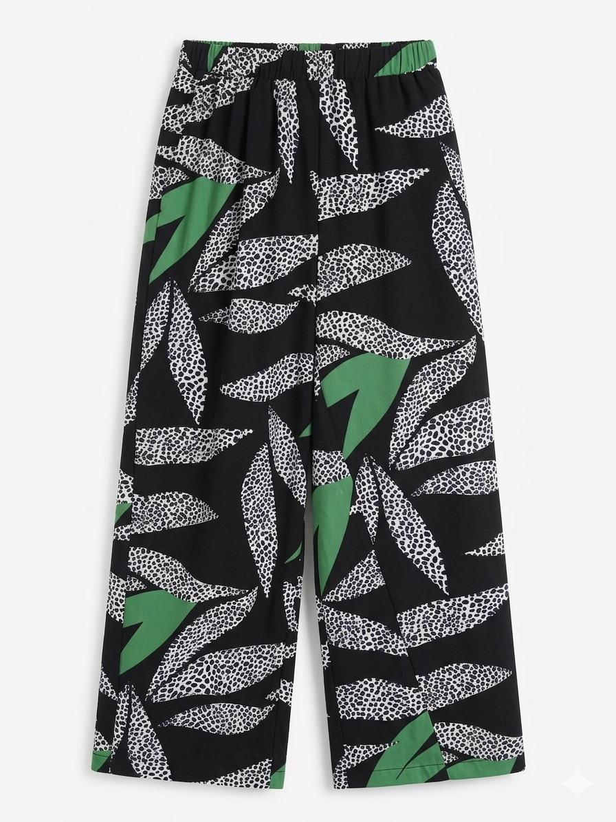 🔥 Women’s XL Wide Leg Palazzo Pants – Colorful Printed High Waist Loose Casual Trousers | Soft Breathable Summer Fashion