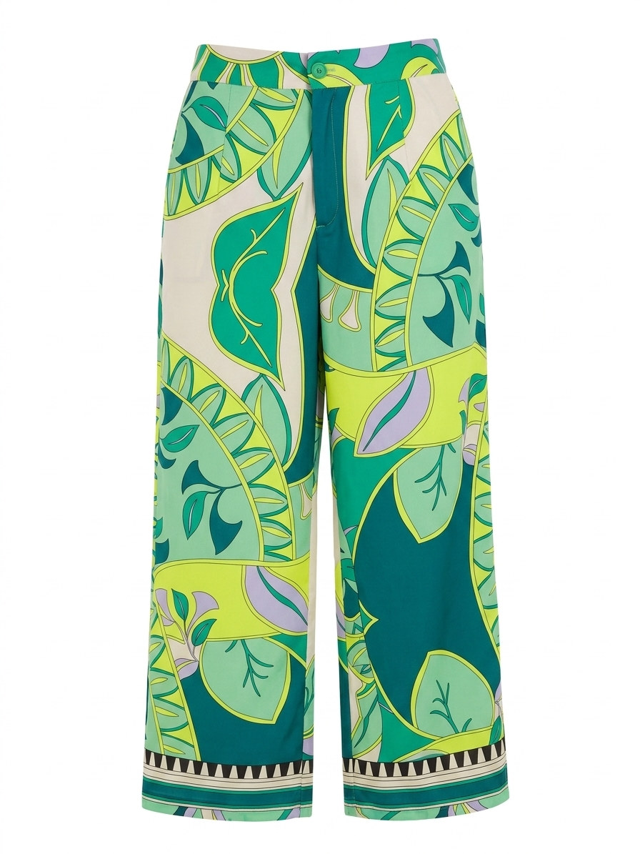 🔥 Women’s XL Wide Leg Palazzo Pants – Colorful Printed High Waist Loose Casual Trousers | Soft Breathable Summer Fashion