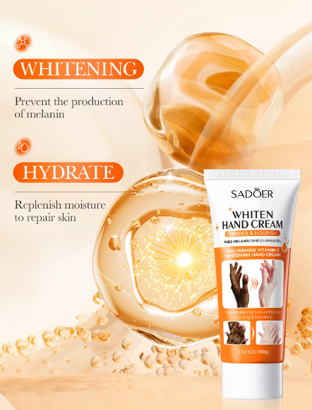 Whitening Hand Cream - 100g - Moisturizing Anti-Chapping All-Year-Long Hand Cream - Suitable for rough, dull and dry hand skin