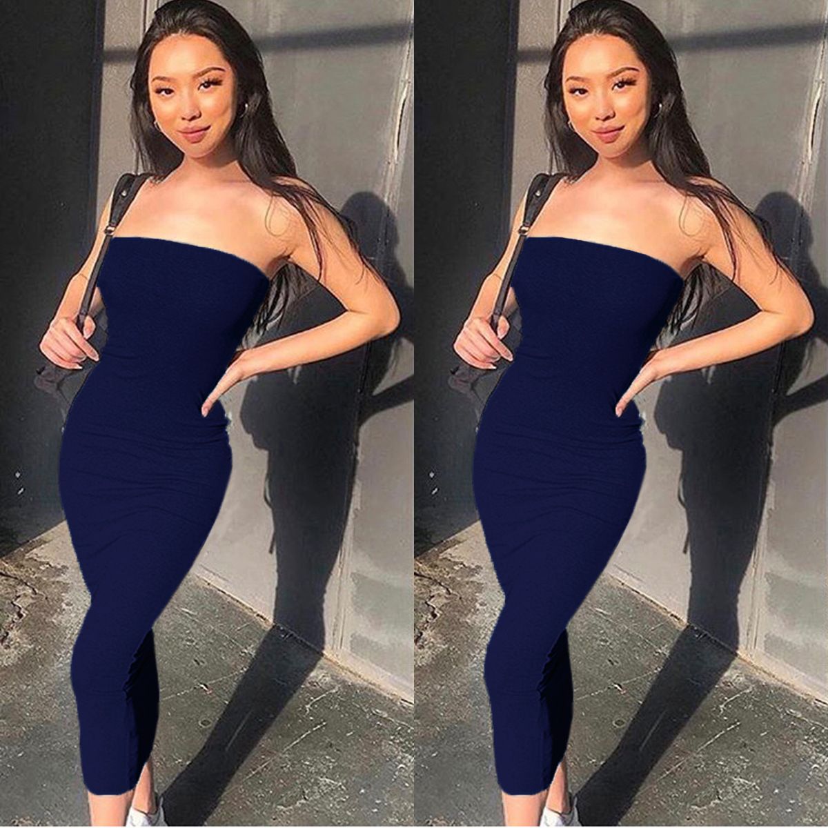 Sexy lady dress women long sleeveless Casual dress women's summer party dress