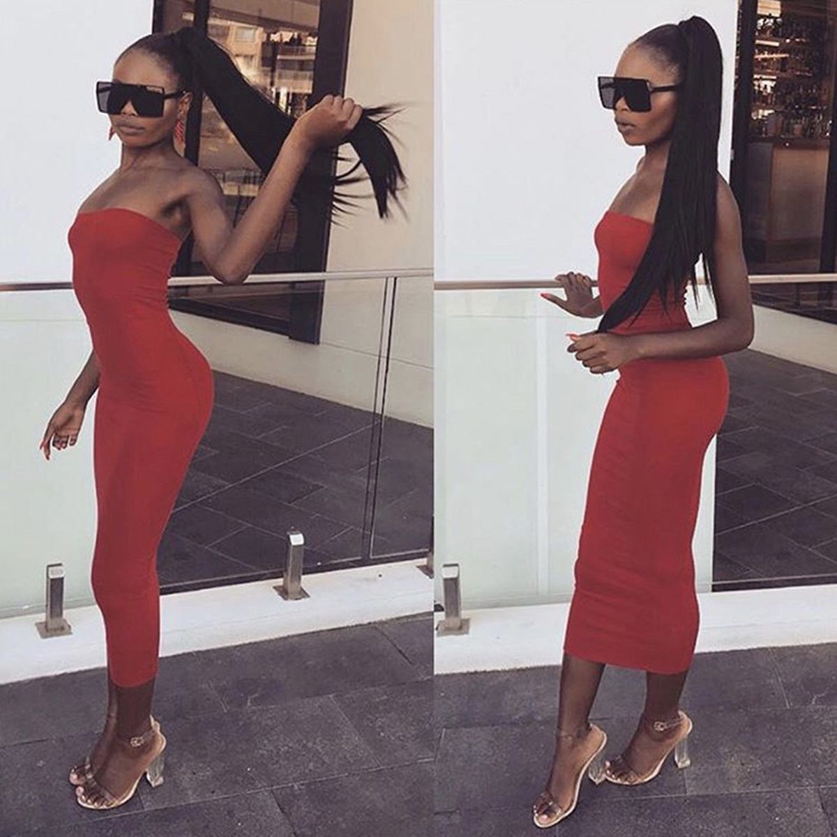 Sexy lady dress women long sleeveless Casual dress women's summer party dress