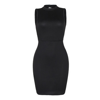 Summer New Arrival European American Sexy Women Dress Sleeveless Hollow Out Bodycon Slim Fit Ladies Party Dress