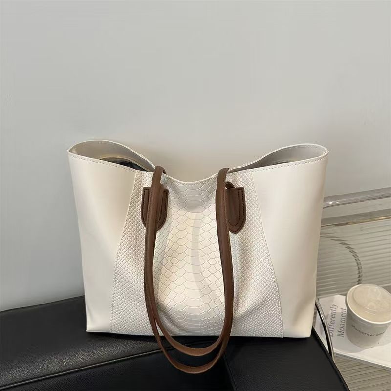 Fashion Crocodile Pattern Large Tote Bag Solid Color Women Shoulder Bags Luxury Pu Leather Lady Handbags Big Shopper Purses