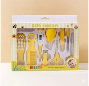 Baby Care Grooming Kit 10-in-1 Nursery Healthy Care Set – Blue | Infant Nail Clippers, Hair Brush, Comb, Scissors, Thermometer & Essential Baby Grooming Tools for Newborns & Toddlers ( care kit)