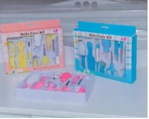 Baby Care Grooming Kit 10-in-1 Nursery Healthy Care Set – Blue | Infant Nail Clippers, Hair Brush, Comb, Scissors, Thermometer & Essential Baby Grooming Tools for Newborns & Toddlers ( care kit)