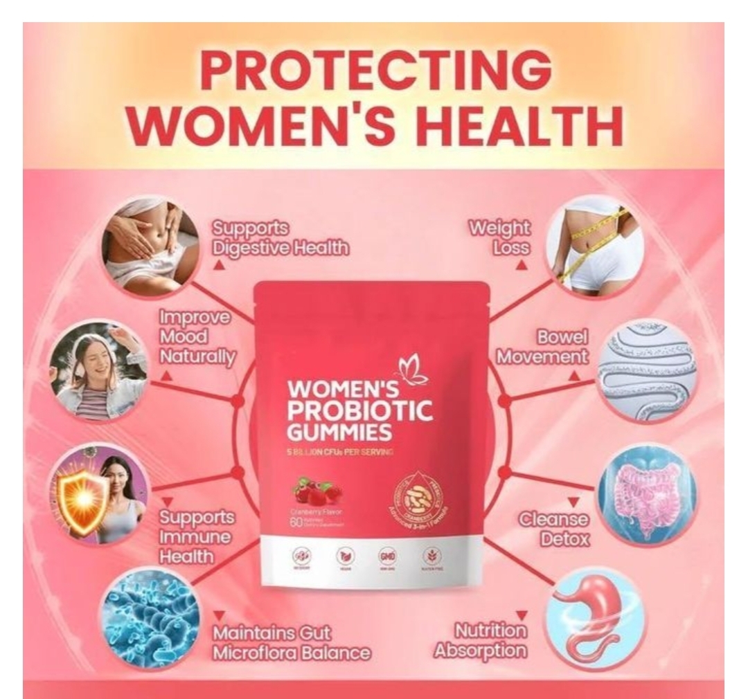 Women's Probiotics gummies-women's flower cranberry flavour 60 dietary supplements gummies.