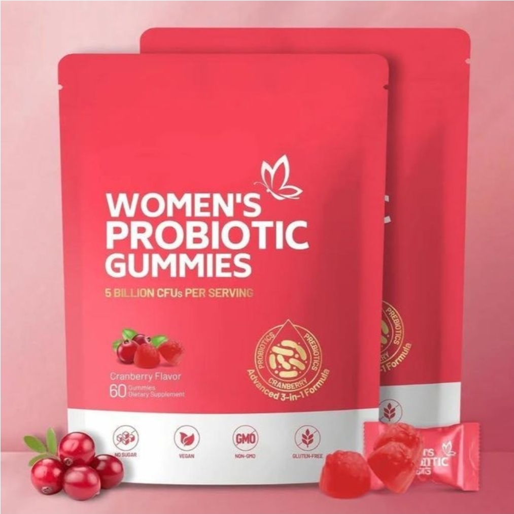 Women's Probiotics gummies-women's flower cranberry flavour 60 dietary supplements gummies.