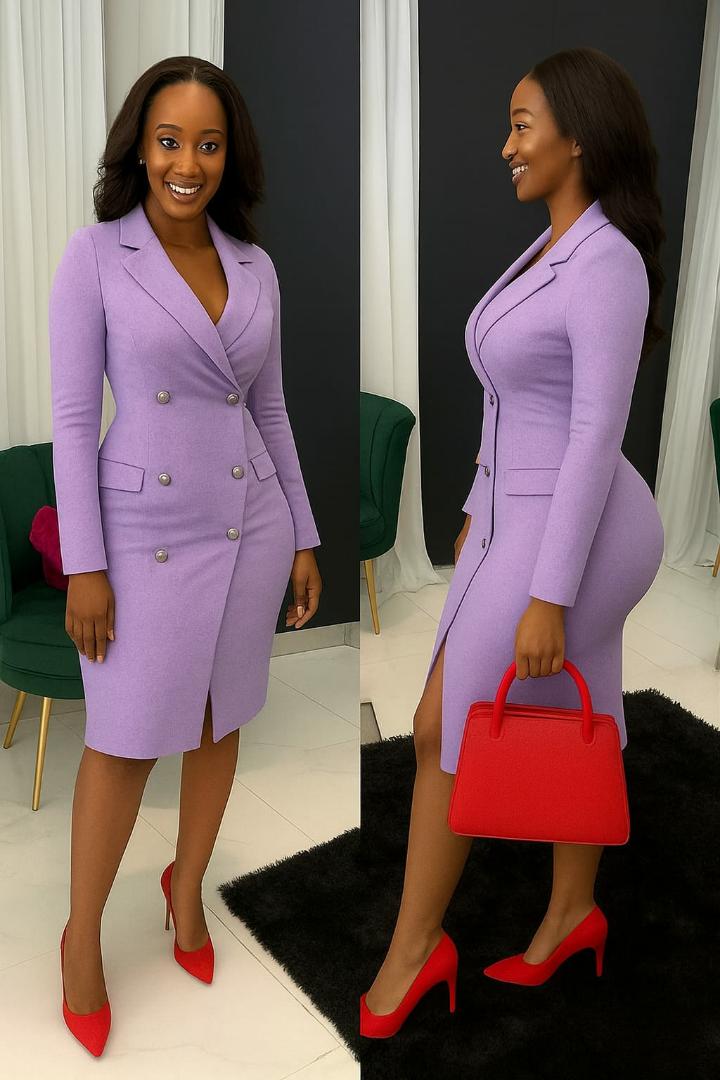 Elegant Breasted Blazer Dress