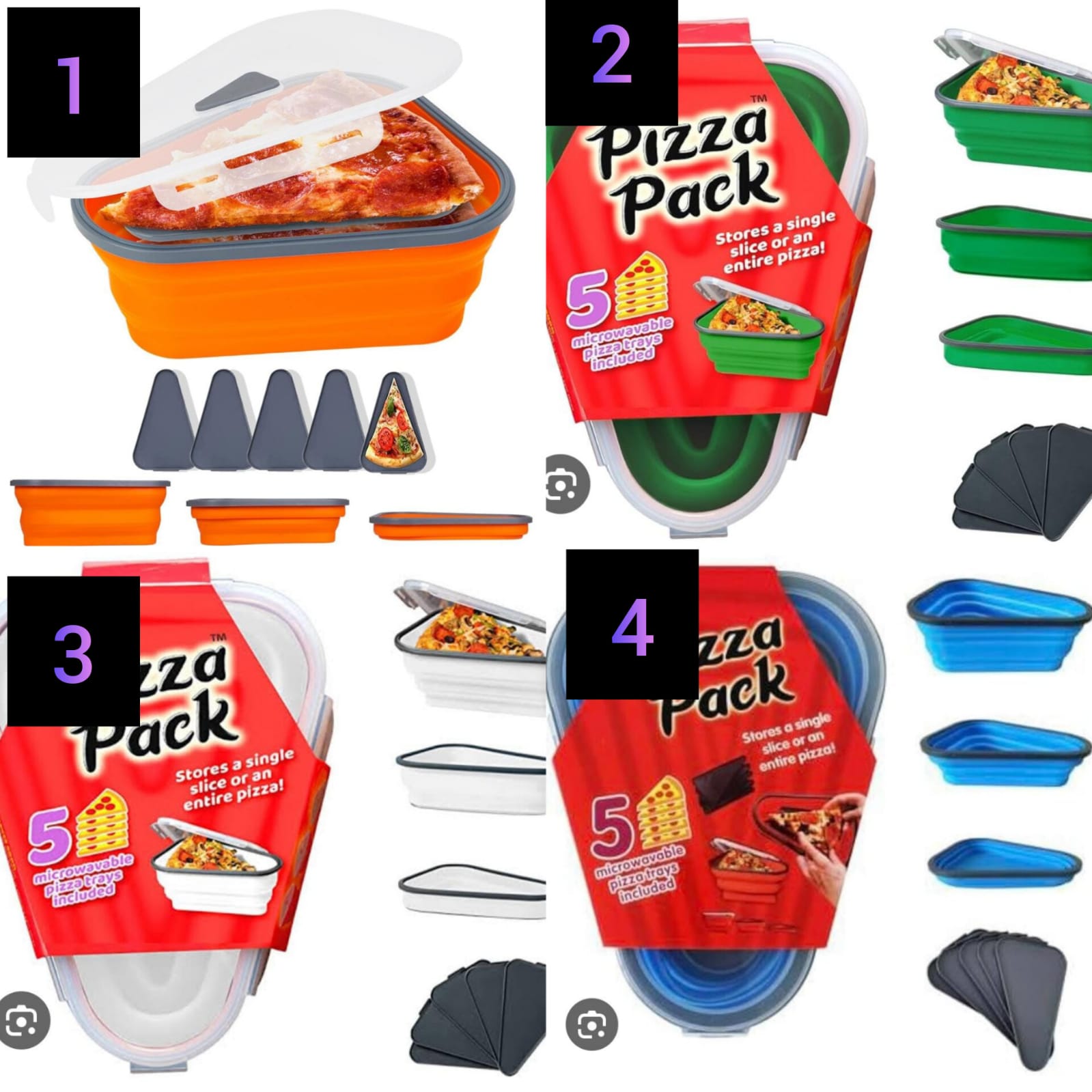 Reusable Silicone Pizza Box – Food Grade Foldable Triangle Pizza Storage Container – Microwave Safe