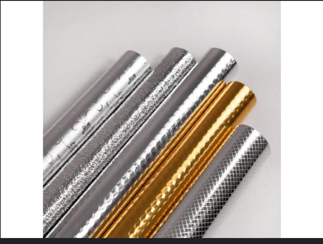 Aluminium Foil Wallpaper Sticker – Self-Adhesive Kitchen Waterproof Heat & Moisture-Proof Wall Cover – 61cm × 2m Roll