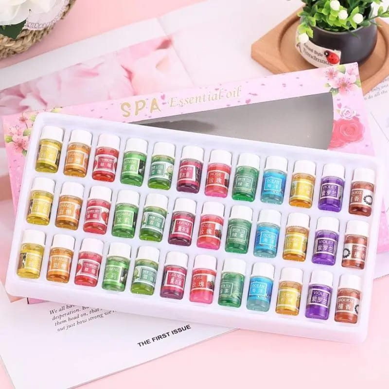 36 Pack Essential Oils Set – 12 Fragrances (3ml Each) Aromatherapy Oil Kit for Diffusers, Massage, Spa & Home Fragrance