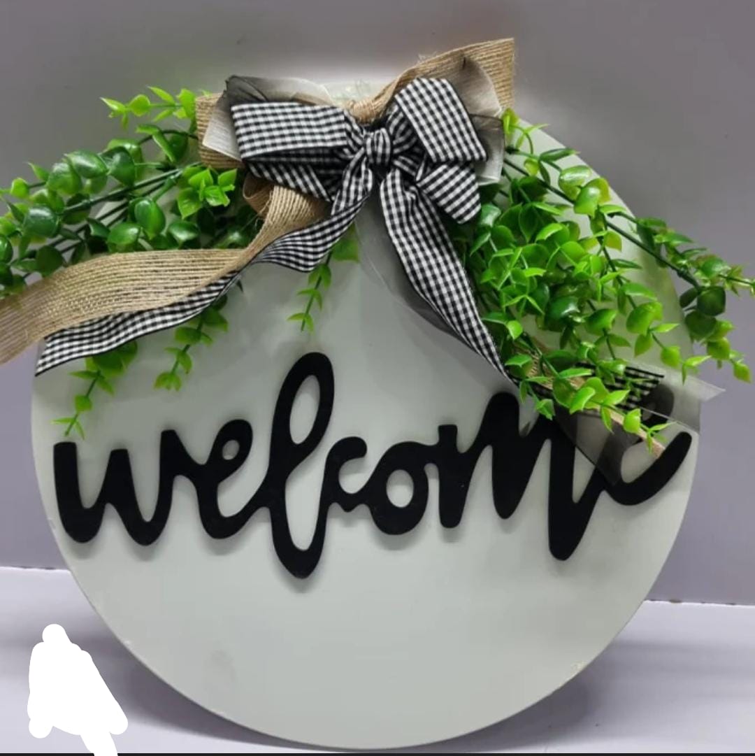 30cm Decorative Wall Hanging – Modern Minimalist Welcome Wall Art (Available in Black & White)