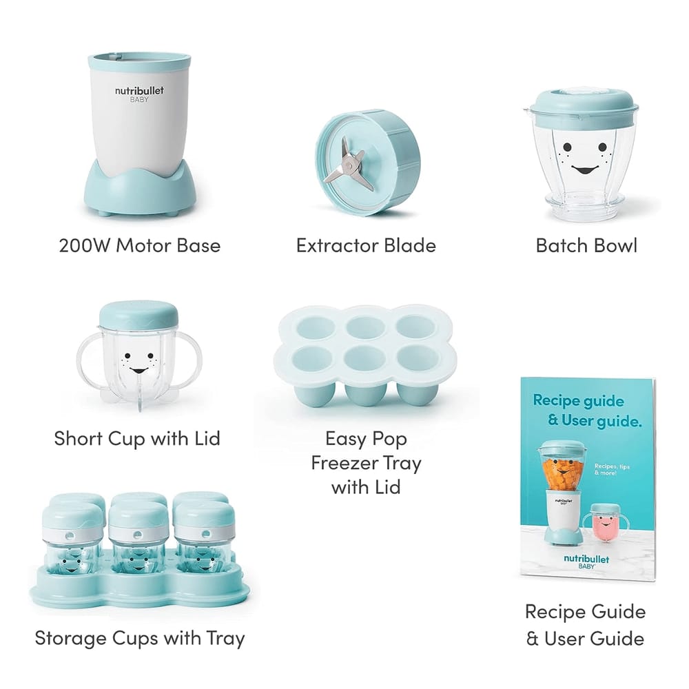 20-Piece Baby Nutri Bullet Food Preparation & Storage Set – Baby Food Maker, Blender & Storage Containers