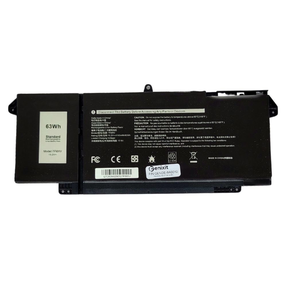 Dell Latitude 5320 7320 7420 7520 Original Battery 7FMXV 63Wh 4-Cell Black