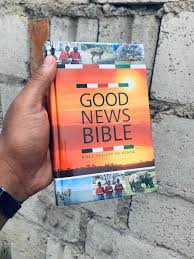 New Good news bible version. Made of quality paperwork Has an outer hard covering to protect your book from tearing. Written in a legible handwriting and in English