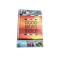 New Good news bible version. Made of quality paperwork Has an outer hard covering to protect your book from tearing. Written in a legible handwriting and in English