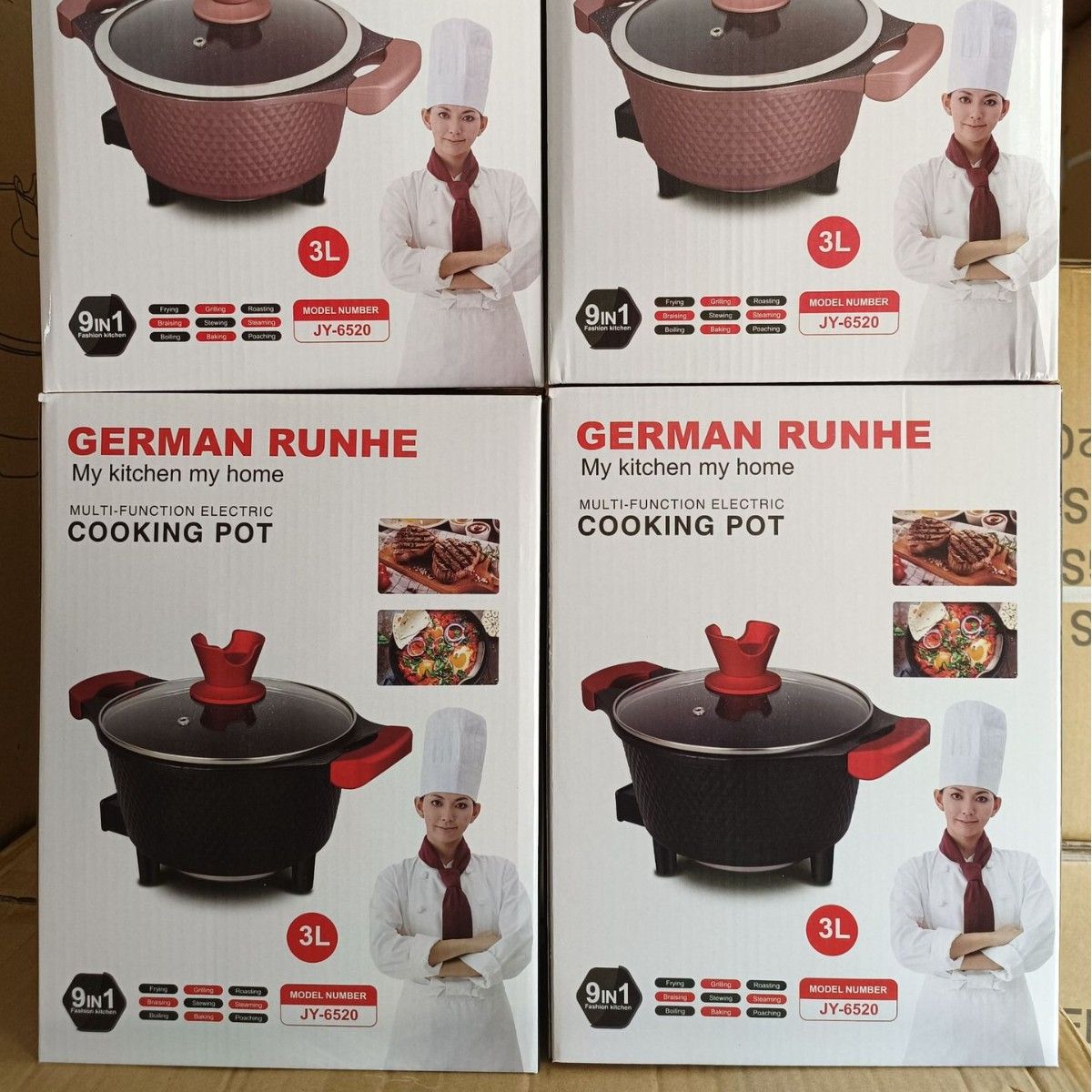 German Runhe 3-liter electric cooler multifunctional environment aluminum alloy household electric heating pot