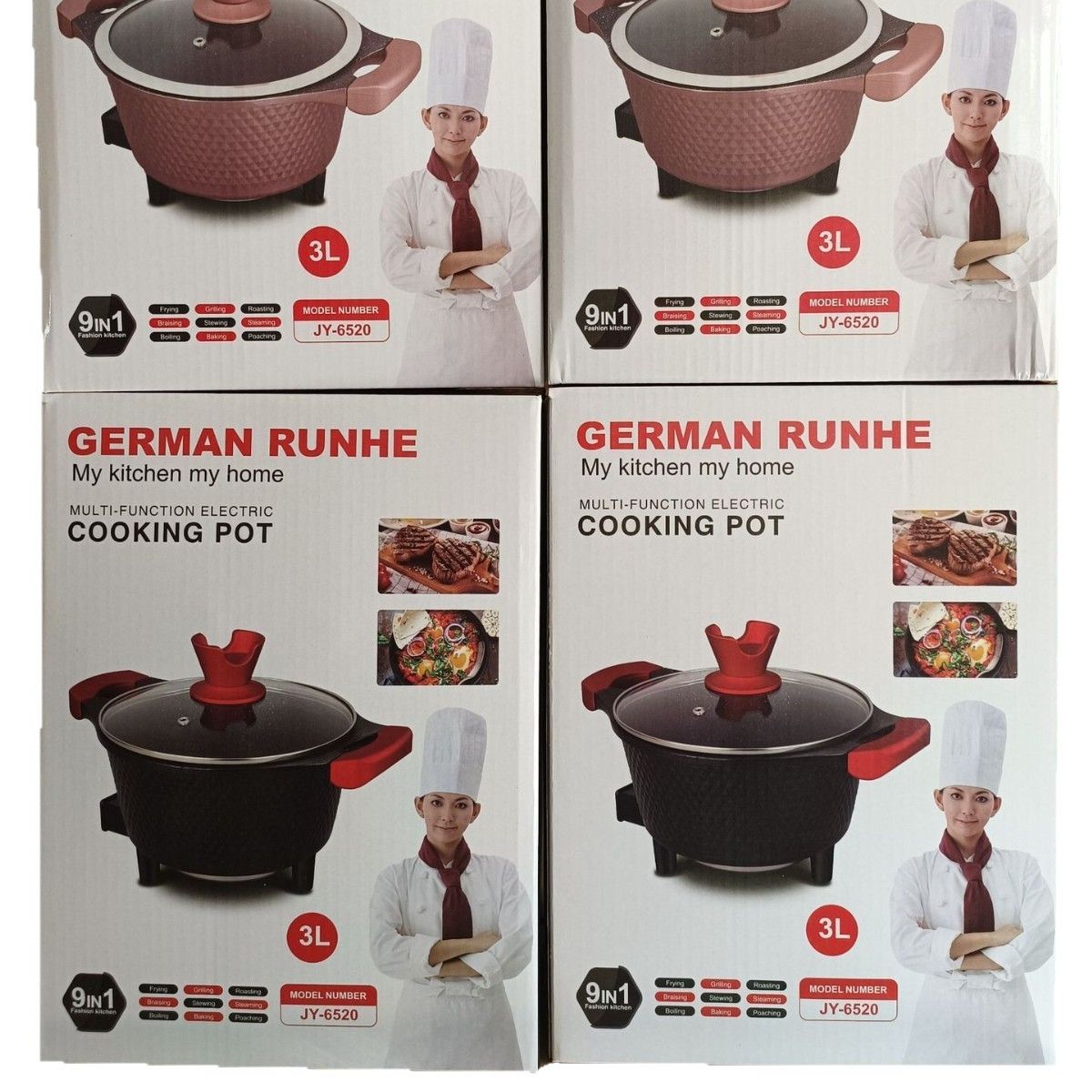 German Runhe 3-liter electric cooler multifunctional environment aluminum alloy household electric heating pot