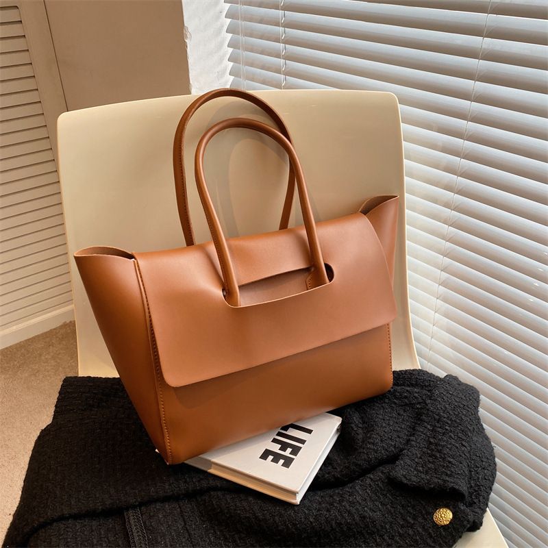2*PC High end large bag women's bag 2025 new trendy Korean version large capacity handbag retro commuting tote bag black AS PICTURE