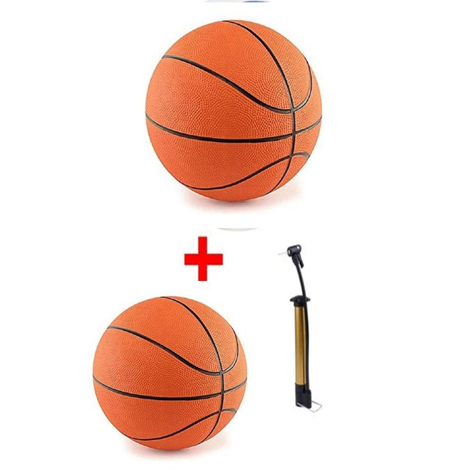 2pcs Basketball Ball Plus Free Pump Standard size 5 for Training for teenage