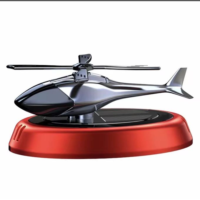Helicopter Solar Car Air Freshener Rotation Aromatherapy Diffuser Ornament for Vehicles with Fragrance Tablet, Essential Oil,Anti-slip Mat for Car and Interior Decoration
