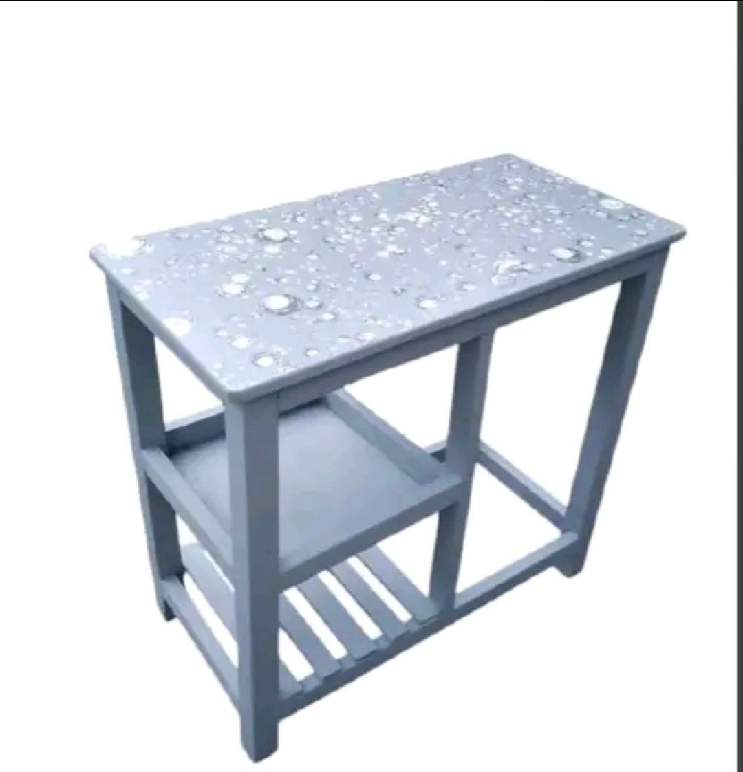 (New arrival )Modern strong and classic kitchen table,Wooden strong Kitchen table with racks. suitable for 6KG cooking Meko.as picture