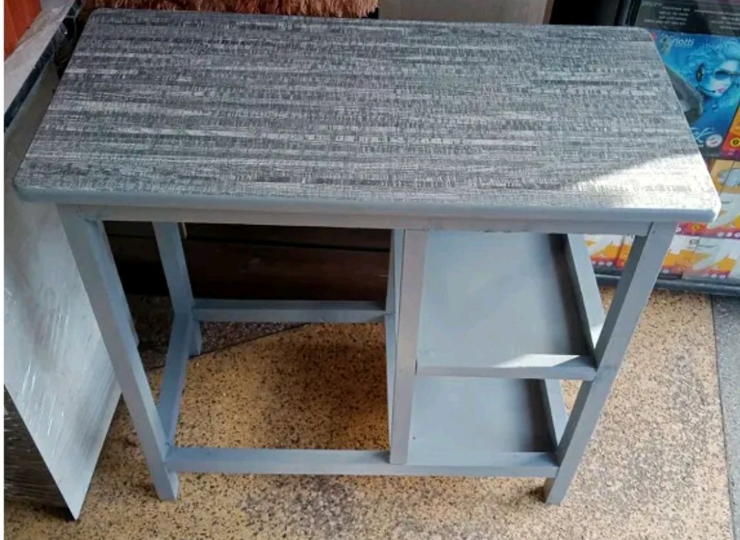 (New arrival )Modern strong and classic kitchen table,Wooden strong Kitchen table with racks. suitable for 6KG cooking Meko.as picture