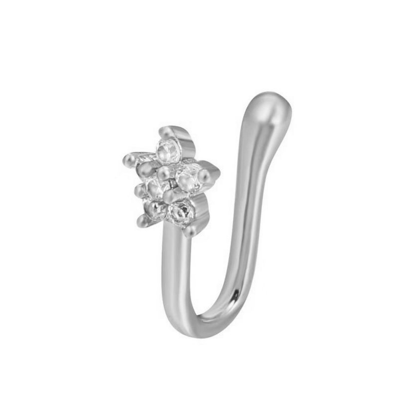 5 Pieces Fashion U-Shaped Nose Clip Kit Piercing-Free Adjustable Copper Nose Ring European American Trendy Unisex Nose Jewelry for Daily Wear