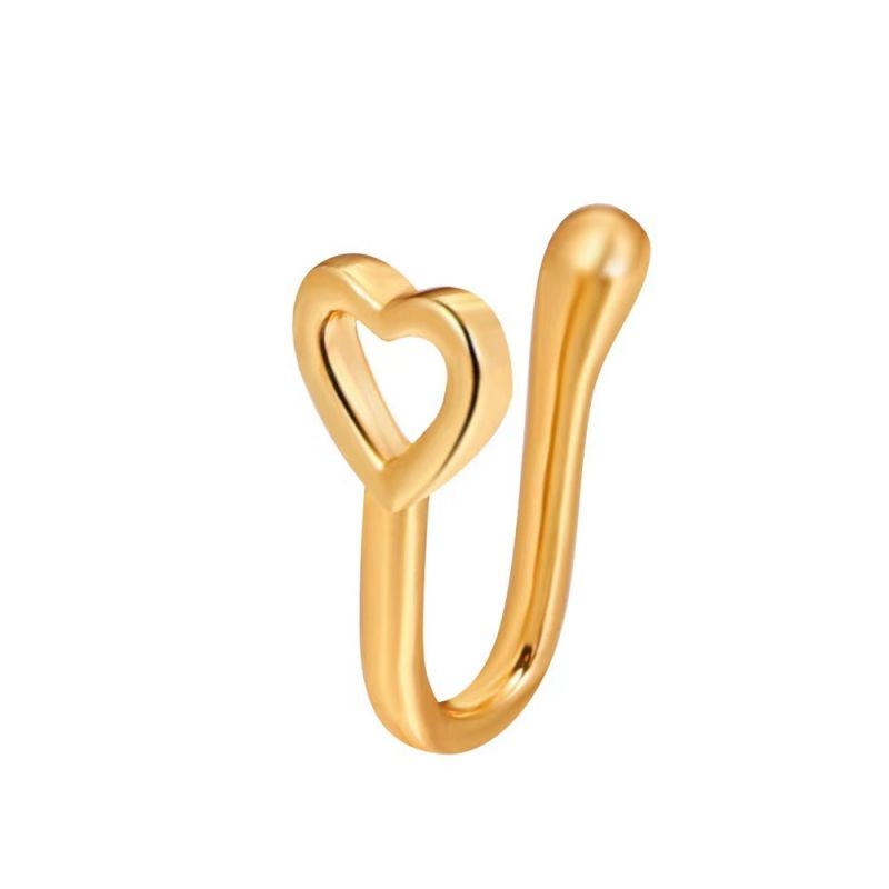 5 Pieces Fashion U-Shaped Nose Clip Kit Piercing-Free Adjustable Copper Nose Ring European American Trendy Unisex Nose Jewelry for Daily Wear