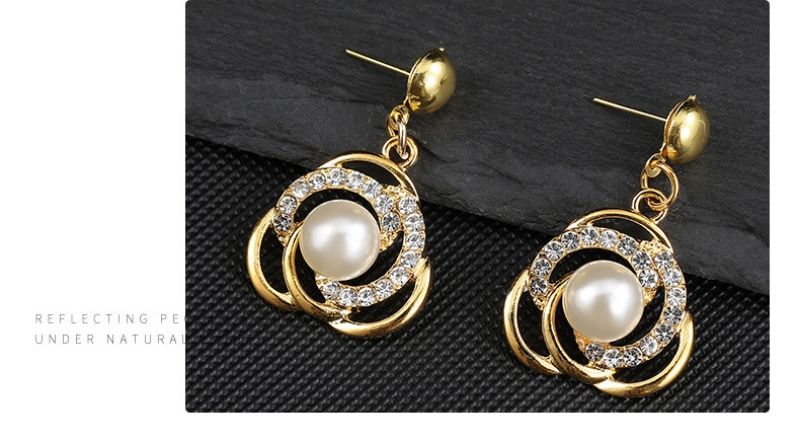 European and American Style Faux Pearl Necklace & Earrings Set for Women Elegant Alloy Fashion Jewelry Perfect Bridal Accessories for Wedding Banquet & Evening Formal Dresses