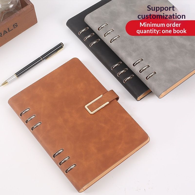 Loose-leaf notebook A5 thick notebook, loose-leaf B5 business diary, faux leather PU soft cover custom notebook