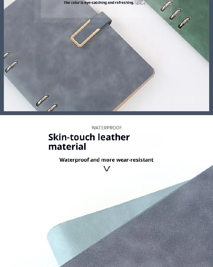 Loose-leaf notebook A5 thick notebook, loose-leaf B5 business diary, faux leather PU soft cover custom notebook