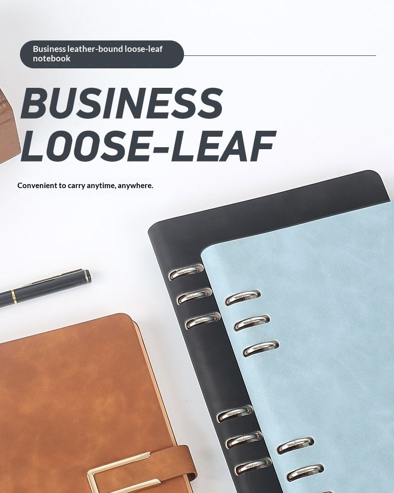 Loose-leaf notebook A5 thick notebook, loose-leaf B5 business diary, faux leather PU soft cover custom notebook