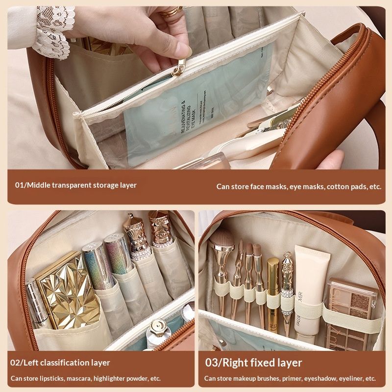Mallard Premium Stylish Handheld Makeup Bag with Compartmentalized Storage, High-Value, Portable, Large-Capacity, Large Storage Bag Wholesale