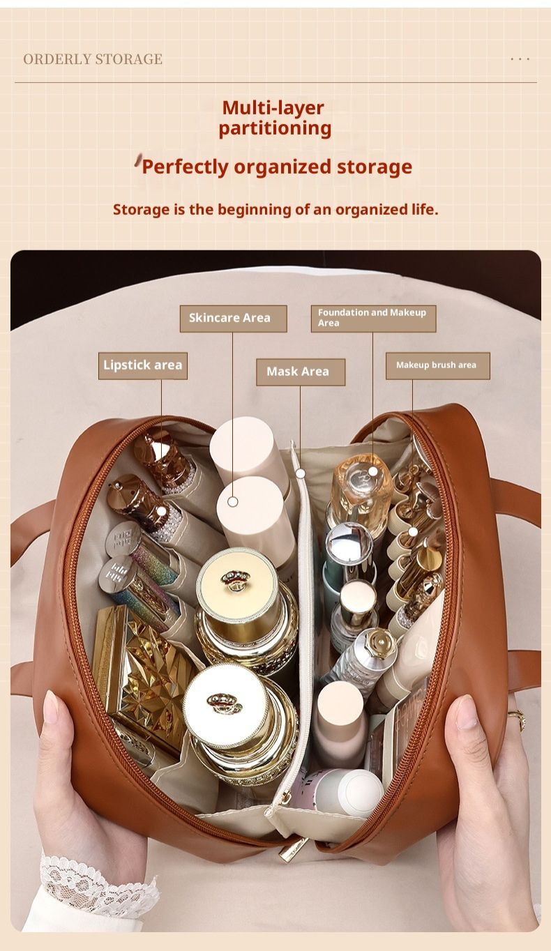 Mallard Premium Stylish Handheld Makeup Bag with Compartmentalized Storage, High-Value, Portable, Large-Capacity, Large Storage Bag Wholesale
