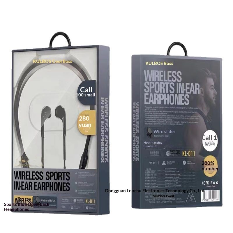 Ultra-long battery life neck-hanging dual-ear sports Bluetooth earphones, wireless in-ear stereo, compatible with mobile phones, neckband style