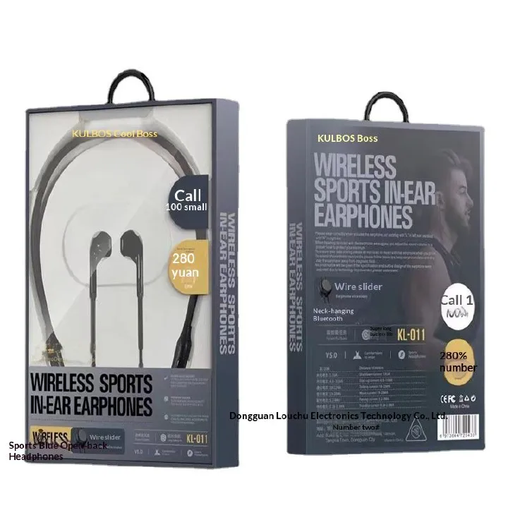 Ultra-long battery life neck-hanging dual-ear sports Bluetooth earphones, wireless in-ear stereo, compatible with mobile phones, neckband style