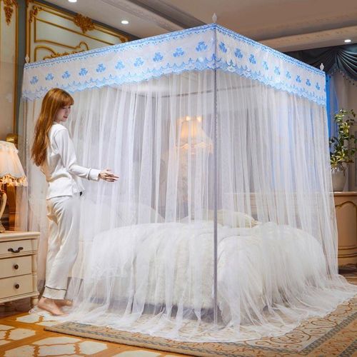 David Ultimate Protection & Cozy Mosquito Net with 4 Stainless Steel Stands & 3 Doors Design Bed net S1 - White