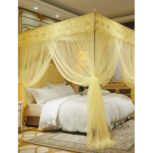 David Ultimate Protection & Cozy Mosquito Net With 4 Stainless Steel Stand & 3 Doors Design Bed Net S1 - Cream
