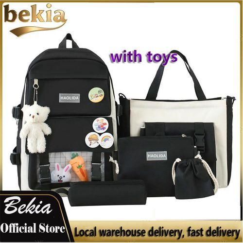 Bekia BEKIA 5in1 Backpack Set Unisex Backpack sling bag handbag pencil case wallet（with toys medals ）
