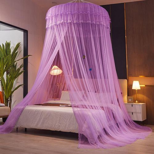Round  hanging mosquito net Fits 4*6&5*6 R1 Purple
