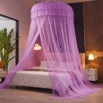 Round  hanging mosquito net Fits 4*6&5*6 R1 Purple