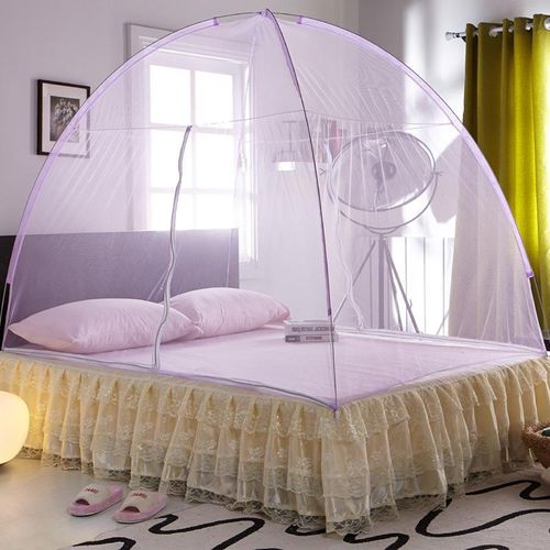 David Foldable Tent-Style mosquito Net  with Zipper bed net  T1 - Purple