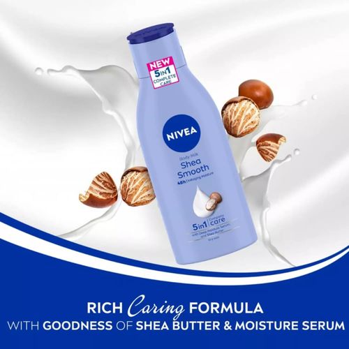 NIVEA Shea Smooth Body Lotion 400ml + Deo Pearl & Beauty Aerosol 150ml + Pearl & Beauty Roll On 50ml