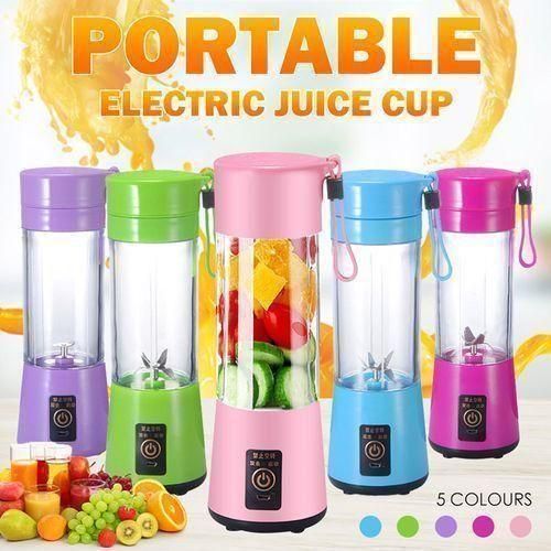 Portable Rechargable Usb Mini Blender Juicer 380ml- mutlicolor